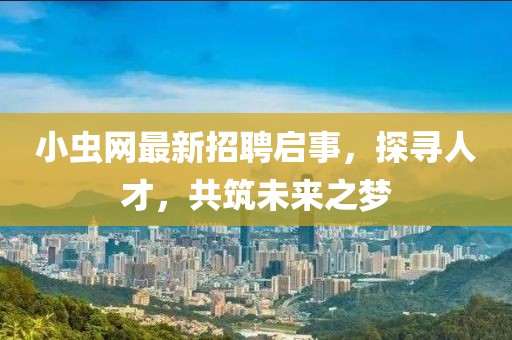 小虫网最新招聘启事，探寻人才，共筑未来之梦