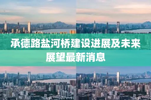 承德路盐河桥建设进展及未来展望最新消息