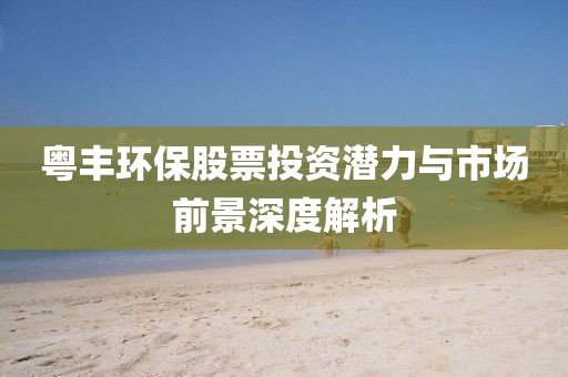 粤丰环保股票投资潜力与市场前景深度解析