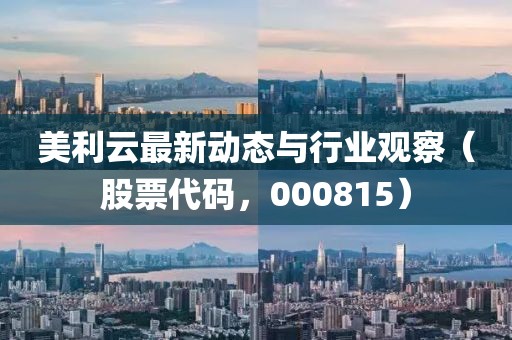美利云最新动态与行业观察（股票代码，000815）