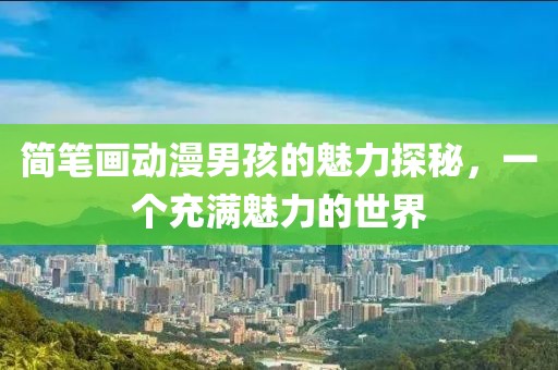 简笔画动漫男孩的魅力探秘，一个充满魅力的世界