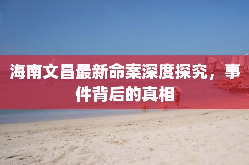 海南文昌最新命案深度探究，事件背后的真相