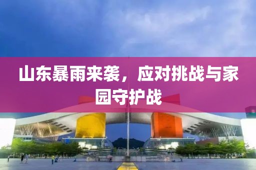 山东暴雨来袭，应对挑战与家园守护战