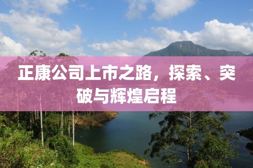 正康公司上市之路，探索、突破与辉煌启程