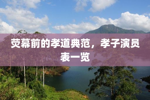 荧幕前的孝道典范，孝子演员表一览