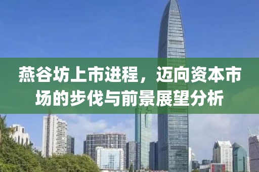 燕谷坊上市进程，迈向资本市场的步伐与前景展望分析