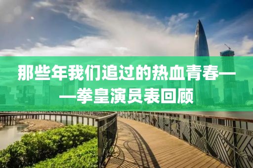 那些年我们追过的热血青春——拳皇演员表回顾