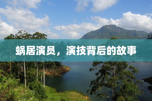 蜗居演员，演技背后的故事