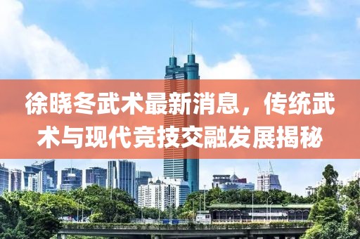 徐晓冬武术最新消息，传统武术与现代竞技交融发展揭秘