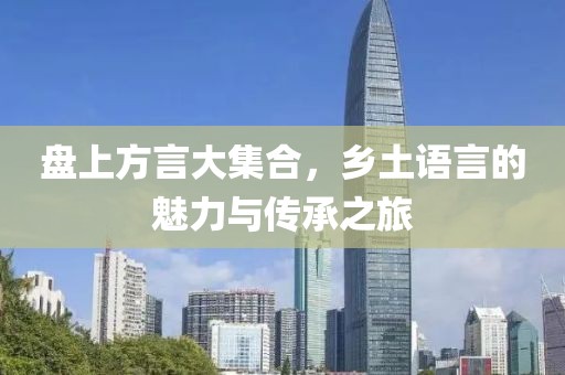 盘上方言大集合，乡土语言的魅力与传承之旅