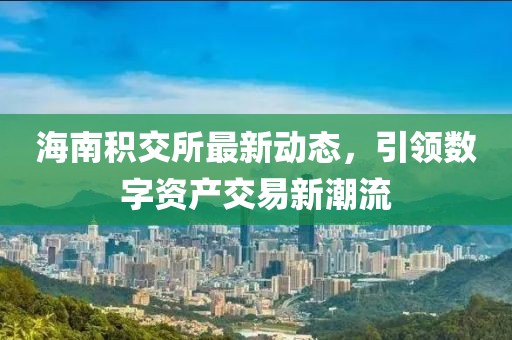 海南积交所最新动态，引领数字资产交易新潮流