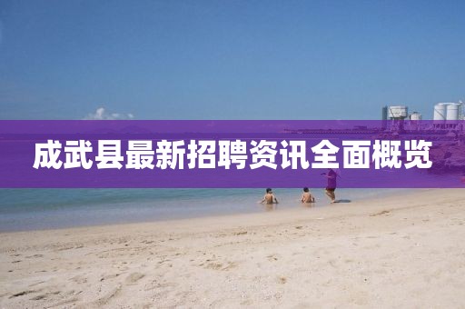 成武县最新招聘资讯全面概览