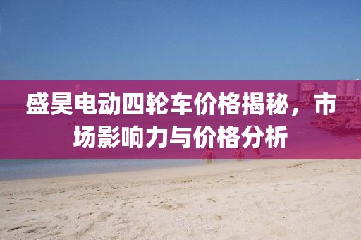 盛昊电动四轮车价格揭秘，市场影响力与价格分析