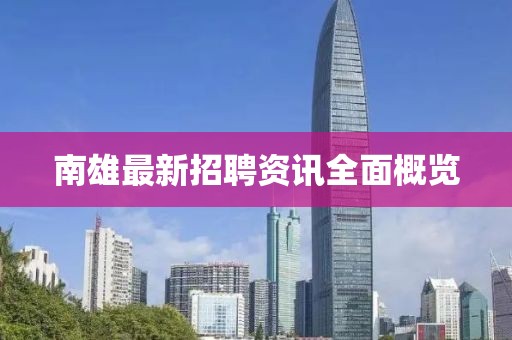 南雄最新招聘资讯全面概览