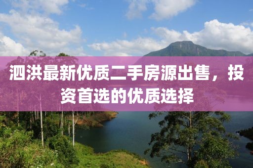 泗洪最新优质二手房源出售，投资首选的优质选择