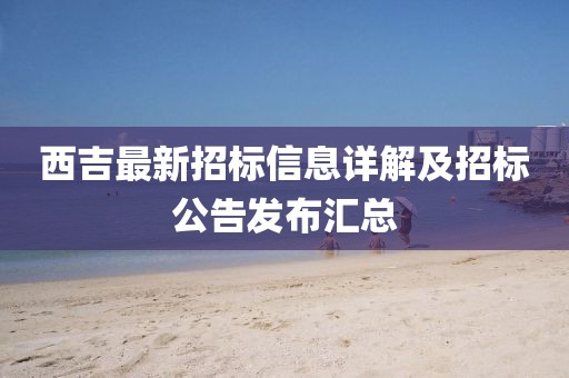 西吉最新招标信息详解及招标公告发布汇总