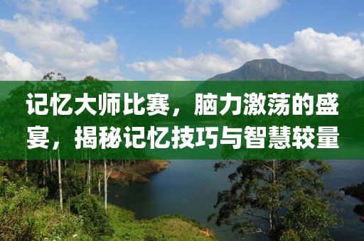 记忆大师比赛，脑力激荡的盛宴，揭秘记忆技巧与智慧较量