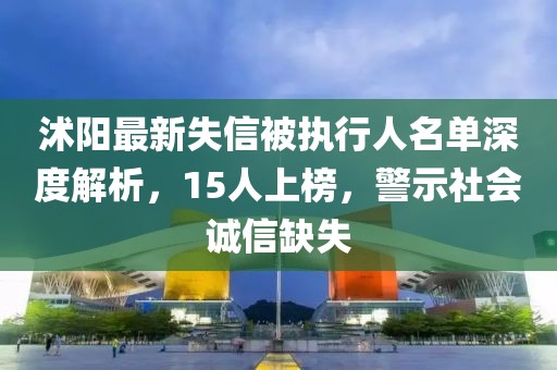 沭阳最新失信被执行人名单深度解析，15人上榜，警示社会诚信缺失