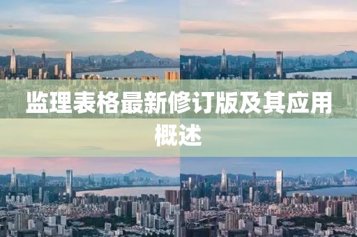 监理表格最新修订版及其应用概述