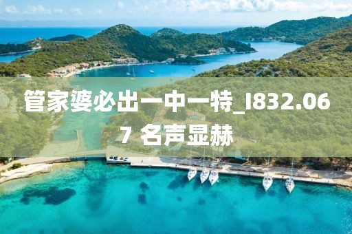管家婆必出一中一特_I832.067 名声显赫