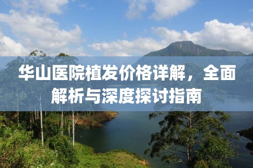 华山医院植发价格详解，全面解析与深度探讨指南