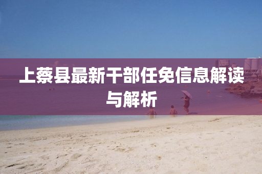 上蔡县最新干部任免信息解读与解析