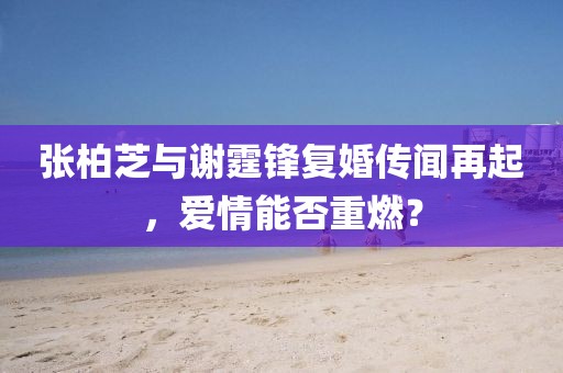 张柏芝与谢霆锋复婚传闻再起，爱情能否重燃？