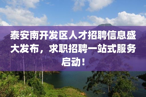 泰安南开发区人才招聘信息盛大发布，求职招聘一站式服务启动！