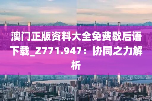 澳门正版资料大全免费歇后语下载_Z771.947：协同之力解析
