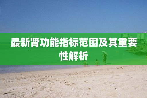 最新肾功能指标范围及其重要性解析