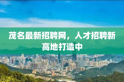 茂名最新招聘网，人才招聘新高地打造中