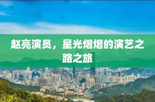 赵亮演员，星光熠熠的演艺之路之旅