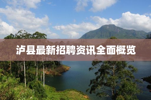 泸县最新招聘资讯全面概览