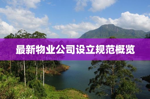 最新物业公司设立规范概览
