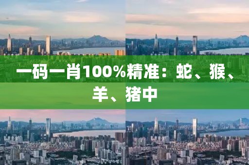 一码一肖100%精准：蛇、猴、羊、猪中