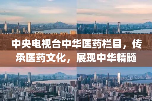 中央电视台中华医药栏目，传承医药文化，展现中华精髓