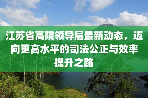 江苏省高院领导层最新动态，迈向更高水平的司法公正与效率提升之路