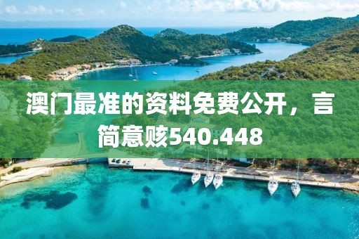 澳门最准的资料免费公开，言简意赅540.448