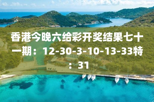 香港今晚六给彩开奖结果七十一期：12-30-3-10-13-33特：31