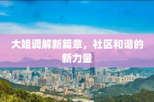 大姐调解新篇章，社区和谐的新力量