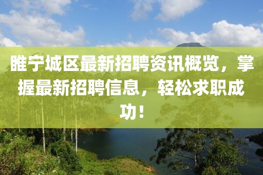 睢宁城区最新招聘资讯概览，掌握最新招聘信息，轻松求职成功！