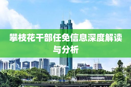 攀枝花干部任免信息深度解读与分析