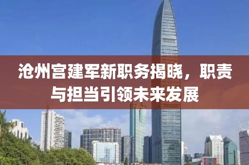 沧州宫建军新职务揭晓，职责与担当引领未来发展
