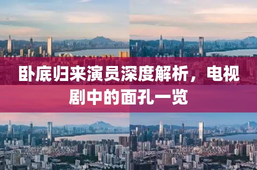 卧底归来演员深度解析，电视剧中的面孔一览