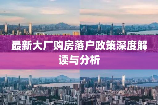 最新大厂购房落户政策深度解读与分析