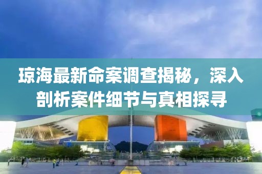 琼海最新命案调查揭秘，深入剖析案件细节与真相探寻