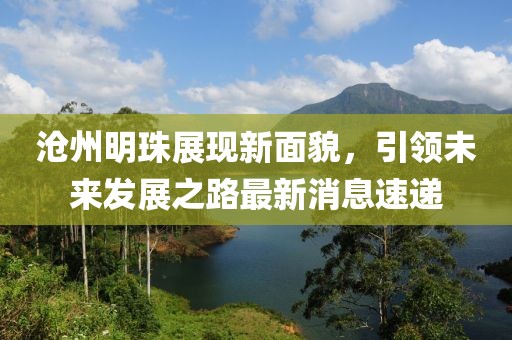 沧州明珠展现新面貌，引领未来发展之路最新消息速递