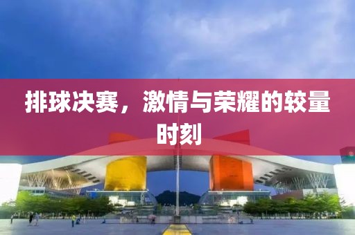 排球决赛，激情与荣耀的较量时刻