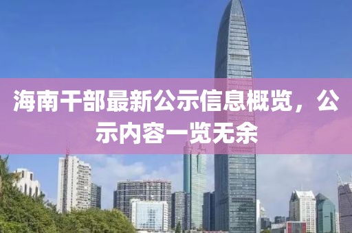 海南干部最新公示信息概览，公示内容一览无余
