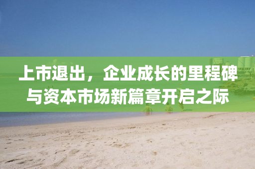 上市退出，企业成长的里程碑与资本市场新篇章开启之际